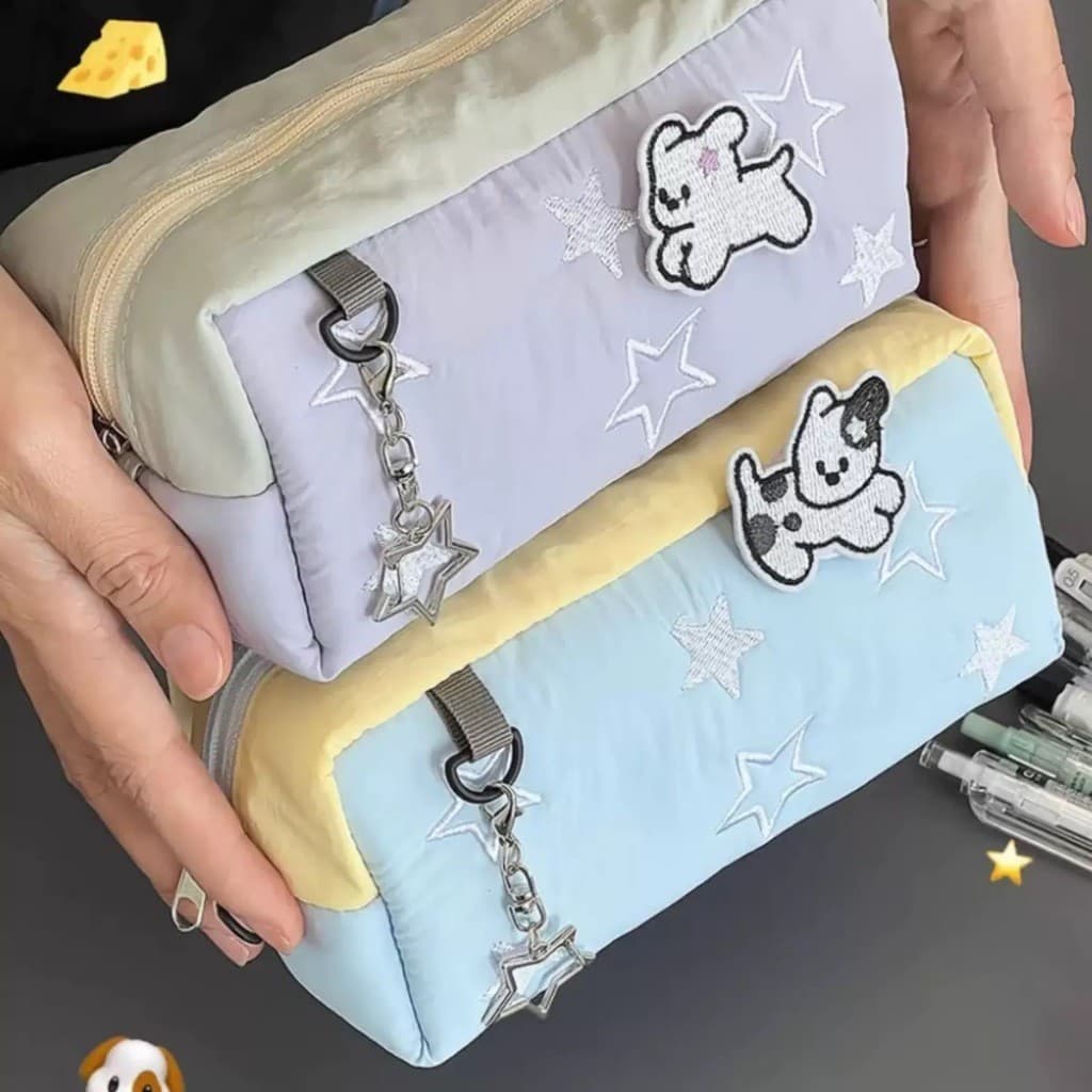 Estojo De Lápis De Grande Capacidade , Estrela , Caixa , Cachorro Fofo , Bolsa De Cosméticos , Presente , Prêmio , Mater