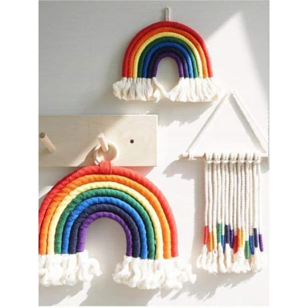 Ins nórdico 7 cores arco-íris tecido ornamentos quarto das crianças decoração criativa pingente jardim de infância fundo