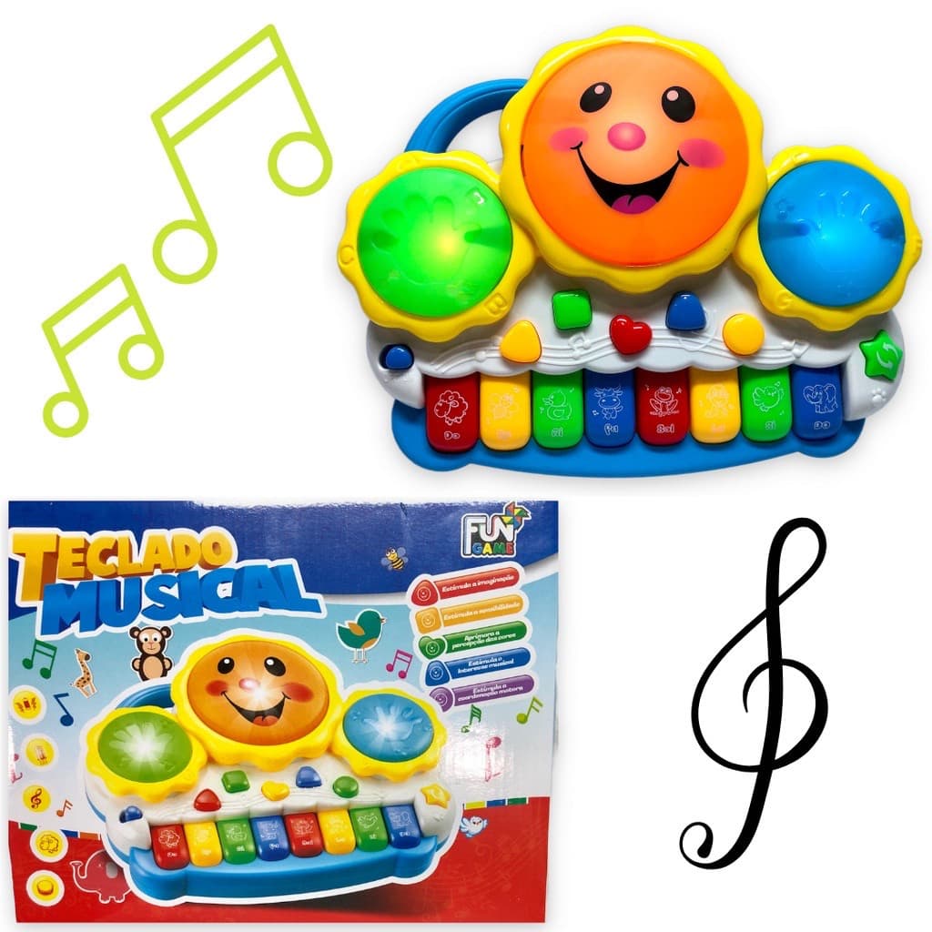 Teclado Piano Musical Bebê Brinquedo Infantil Divertido Drum