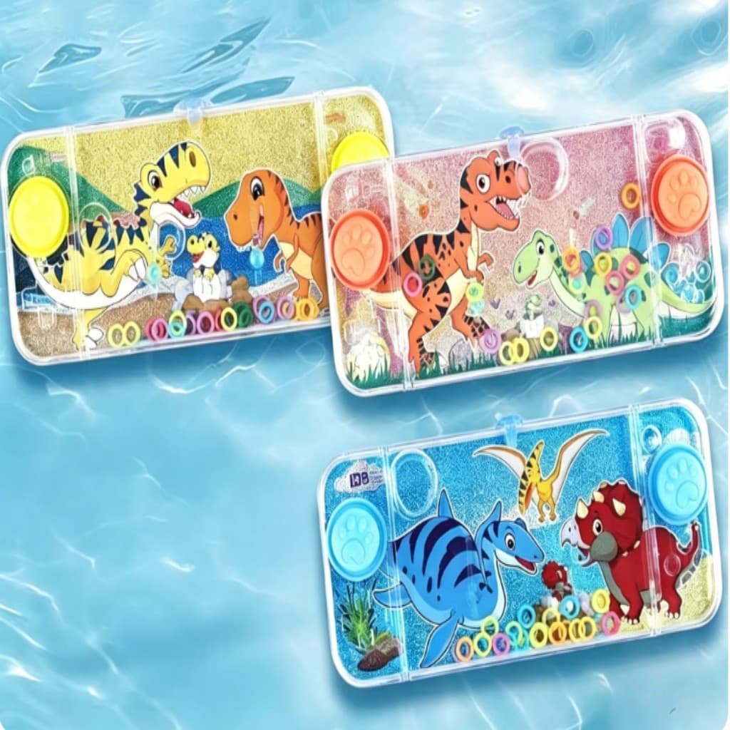 Jogo Clássico de Arremesso de Argolas com Máquina de Água de Dinossauros | Brinquedo Nostálgico da Infância