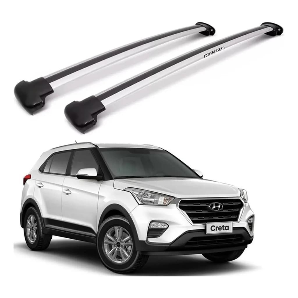 Rack Travessa De Teto Hyundai Creta 2017 A 2021 Cor Prata