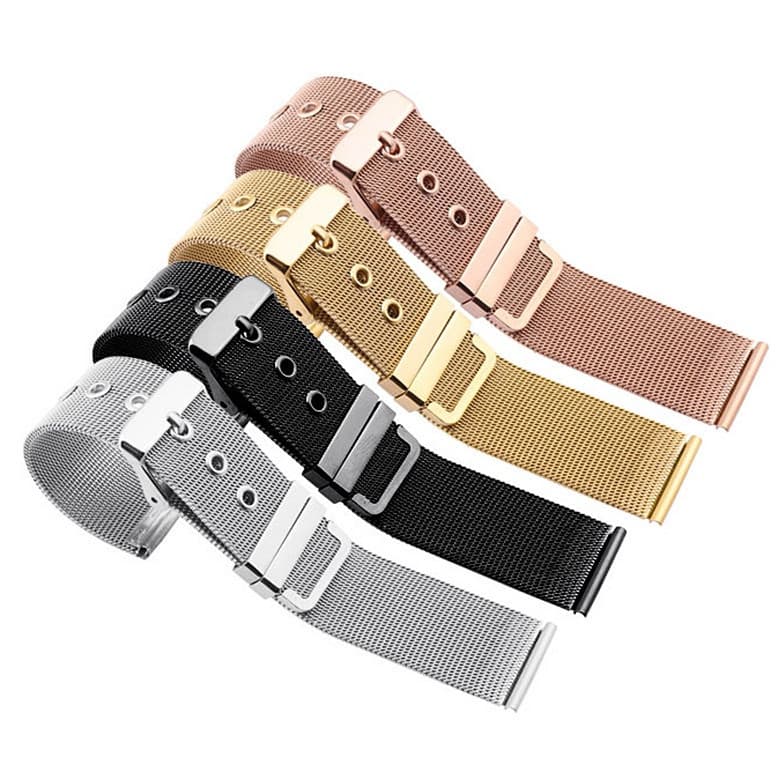 Pulseira De Aço Inoxidável Milanesa 0.4 Bandas De Relógios De Malha Fina Acessórios 18mm 20mm 22mm 24mm Banda Masculina
