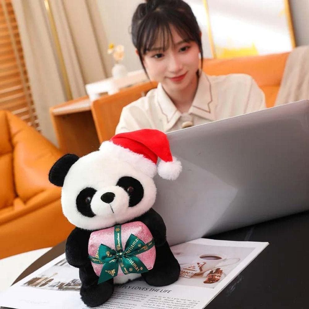 PATRICIA1OW Brinquedos De Pelúcia De Panda De Natal , Com Cachecol Boneca Urso Animal Macia