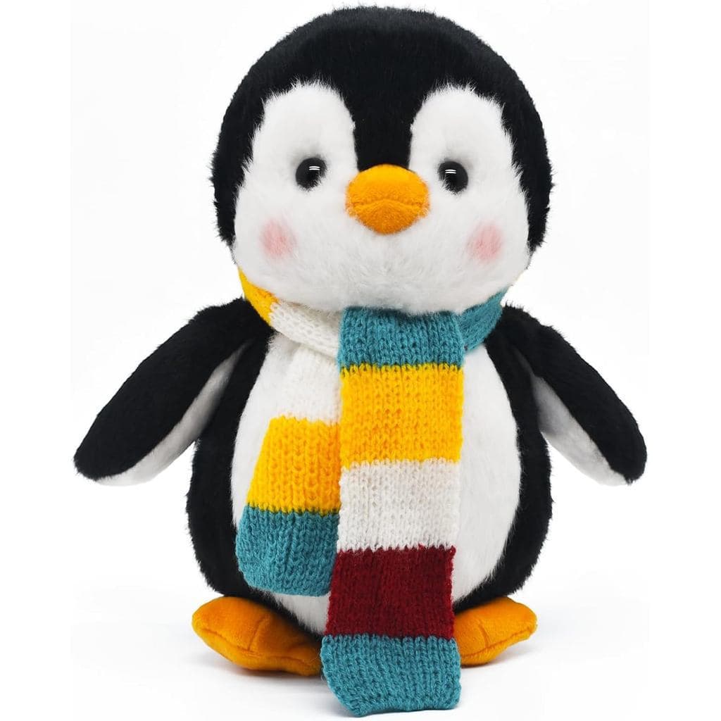 Pelúcia De Pinguim Macio De 10 " Com Lenço Vermelho – Brinquedo Fofinho De , Presente Perfeito De Aniversário E Natal Pa