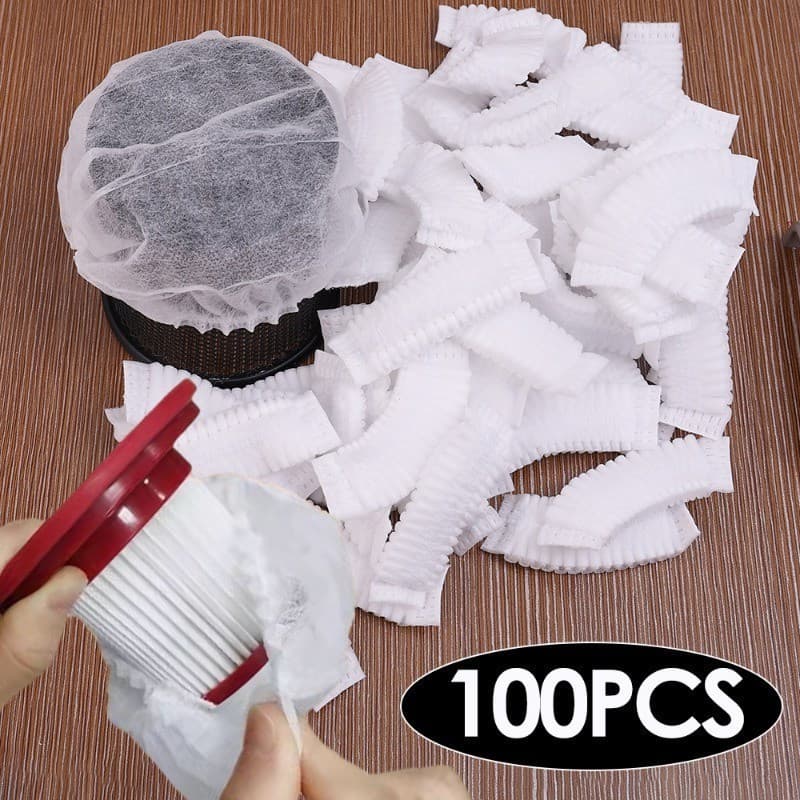 100 unidades/pacote conveniente descartável saco de malha não tecido portátil aspirador de pó filtro capa adequada para
