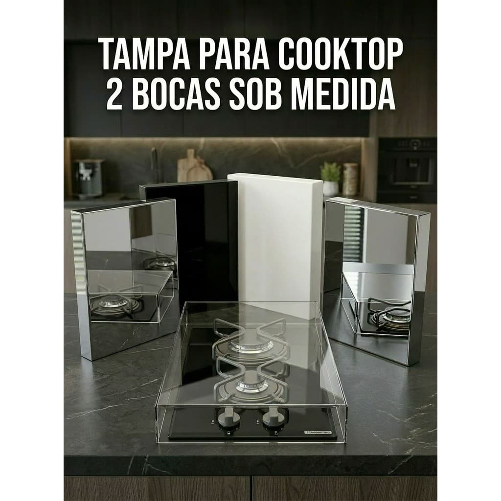 Tampa para Cooktop ACM 2 bocas SOB MEDIDA PERSONALIZADA