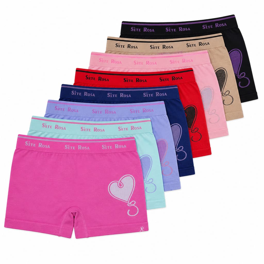 Calcinha Microfibras Kit 3, 6 ou 9 Box Shortinho Infantil Estampada Premium  Juvenil Presente Meninas 0 a 16 anos a