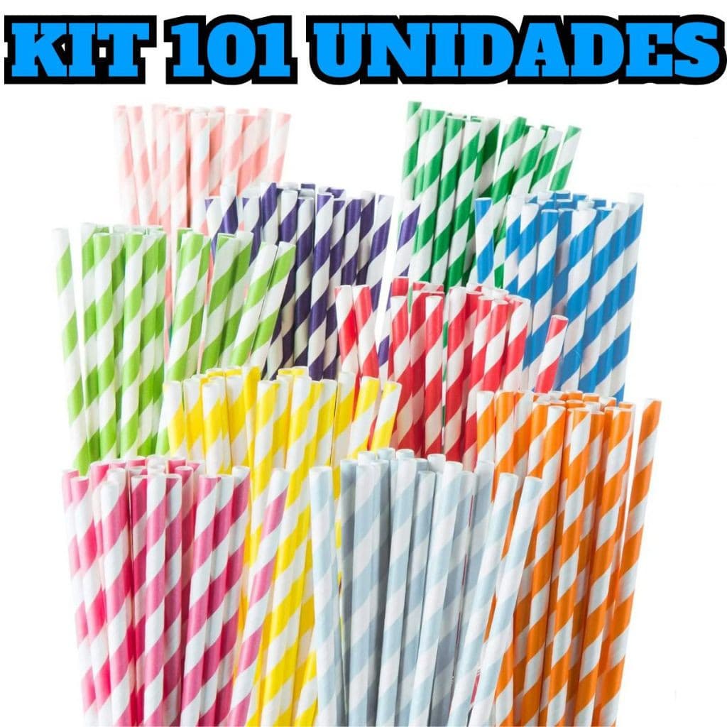 Kit 101 Canudos de Papel – Ecológicos, Coloridos e Biodegradáveis