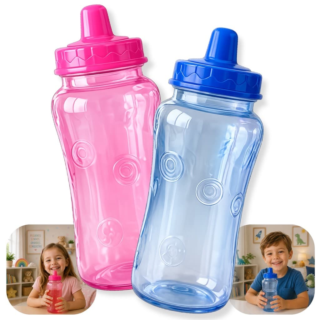 Kit Até 2 Copo De Treinamento Infantil 330ml Com Bico Transição Criança Livre Bpa
