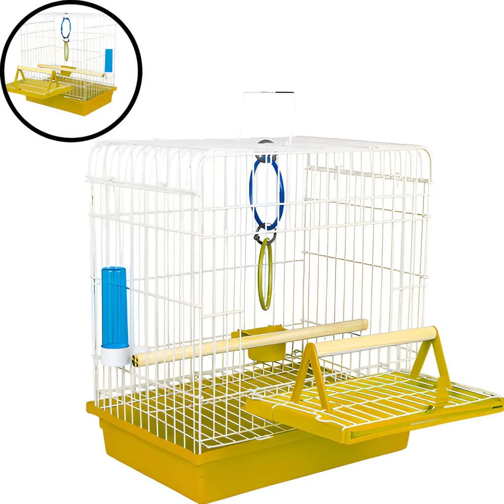 Gaiola Para Calopsita Confort Junior Jel Plast Cor Amarelo