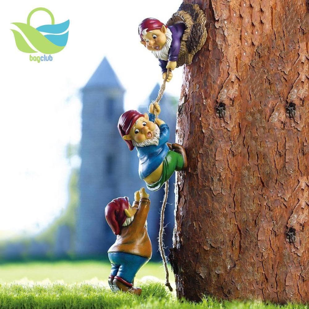 Jardim Gnome Engraçado Árvore Hugger Ornamento Estátua Anã Para Decoração De
