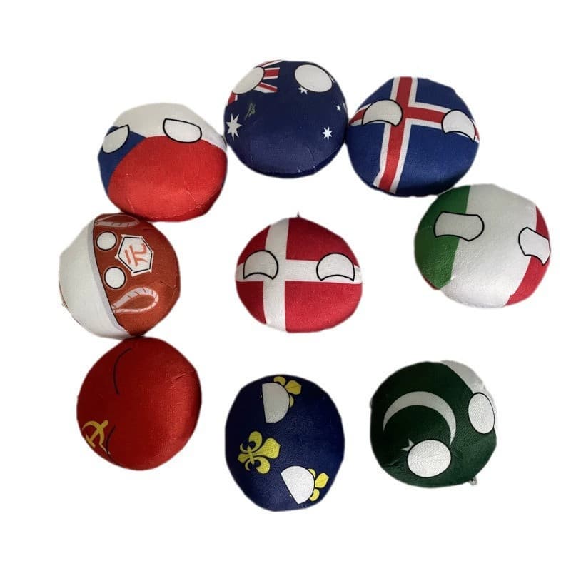 Mini Almofadas Countryballs De 20 Cm-Brinquedo De Pelúcia Macio Com Tema De Bandeira Nacional Fofo | Presentes Colecioná