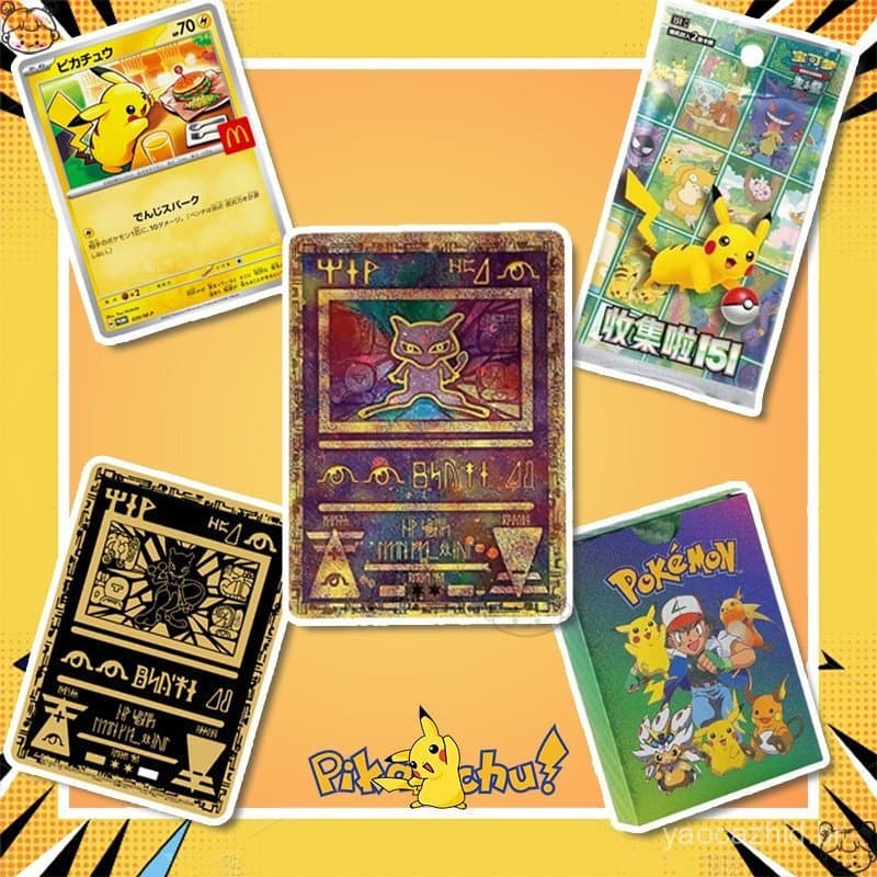 Pokémon-Ancient Mew Promos Cartas De Anime Fofas De Metal Colecionáveis Jogo Raras Comemorativas Coleção De Personagens