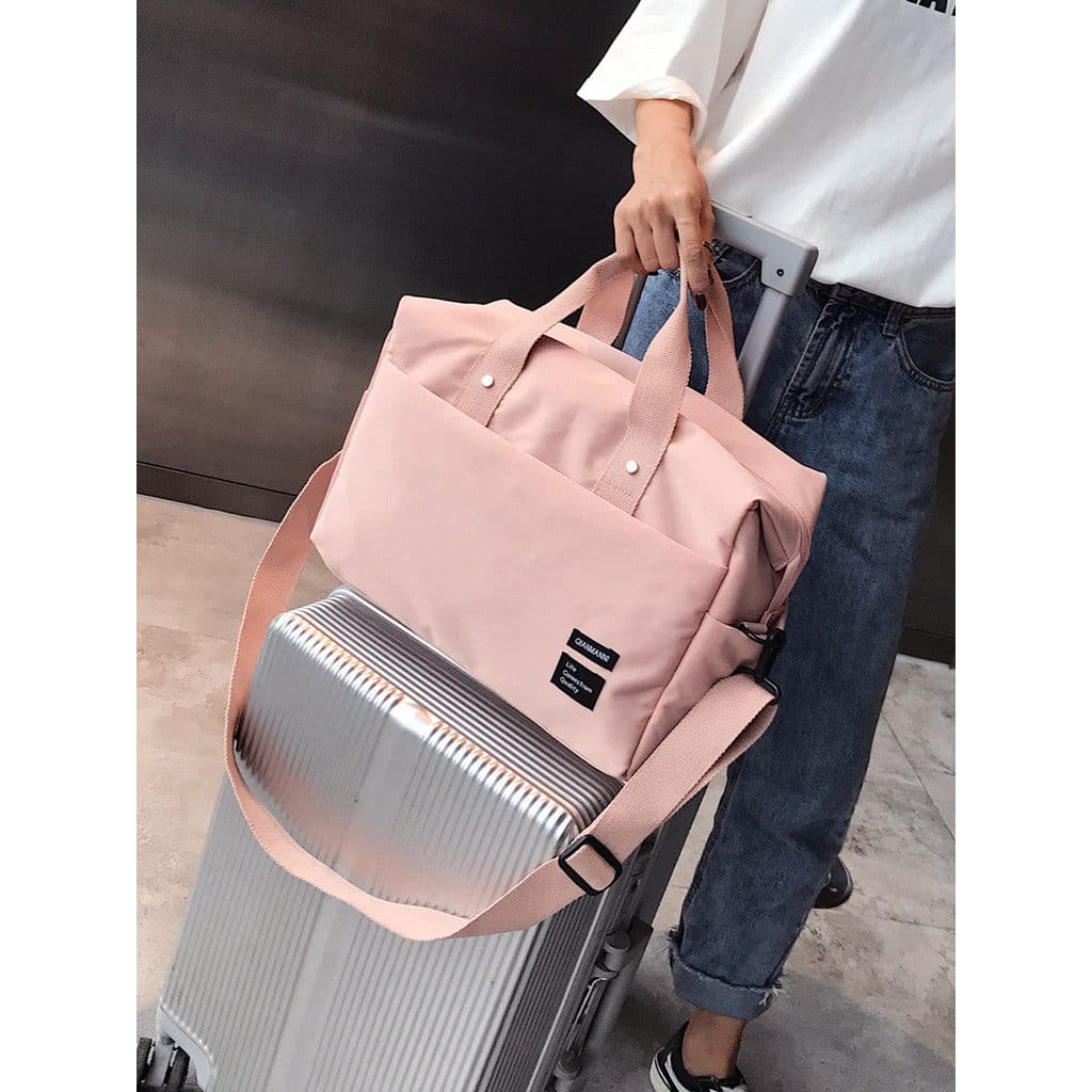 Bolsa de viagem de curta distância feminina pequena bolsa de lona de grande capacidade feminina leve à prova d'água bols