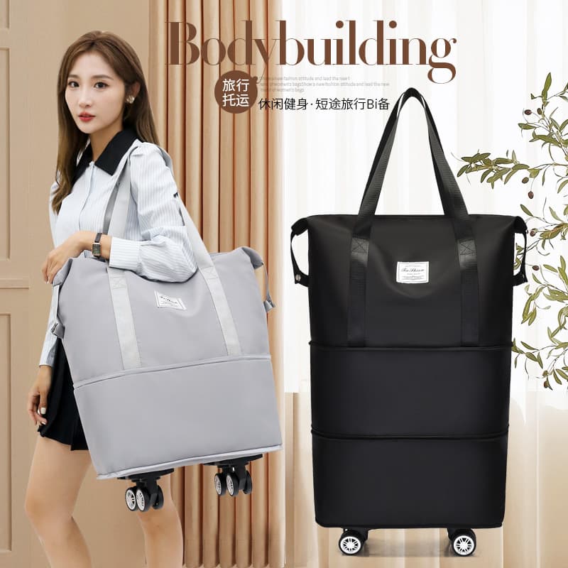Bolsa de viagem de Super grande capacidade com rodas, bolsa de viagem portátil para homens e mulheres, roda Universal re
