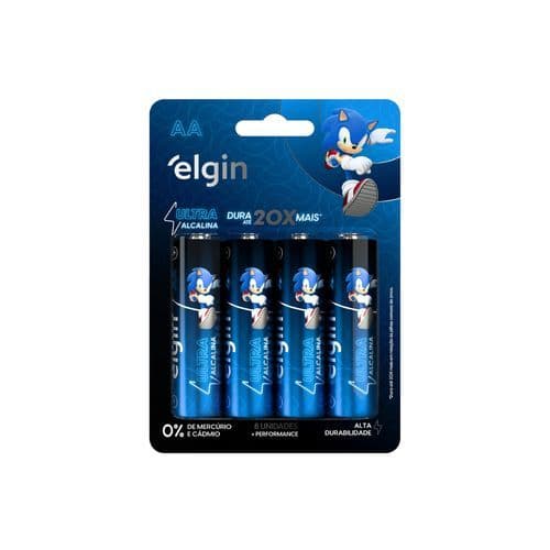 Pilha Ultra Alcalina AA – Cartela com 8 Unidades Comum