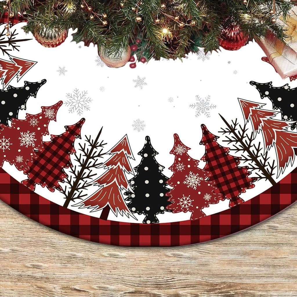 Saia para Árvore de Natal para Árvore de 6 pés (1,83 m) - Saia de 32 polegadas para cobrir a base da árvore, tapete de c