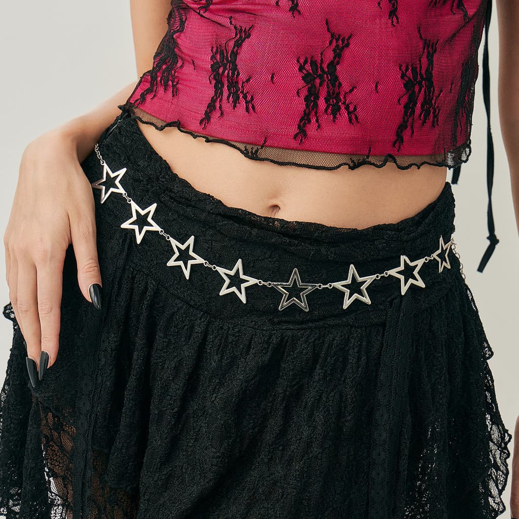 LANXIU Ajustável Oco Estrela Cintura Minimalista Em Camadas Corpo Corrente Feminina Jóias Ins Festival Presente