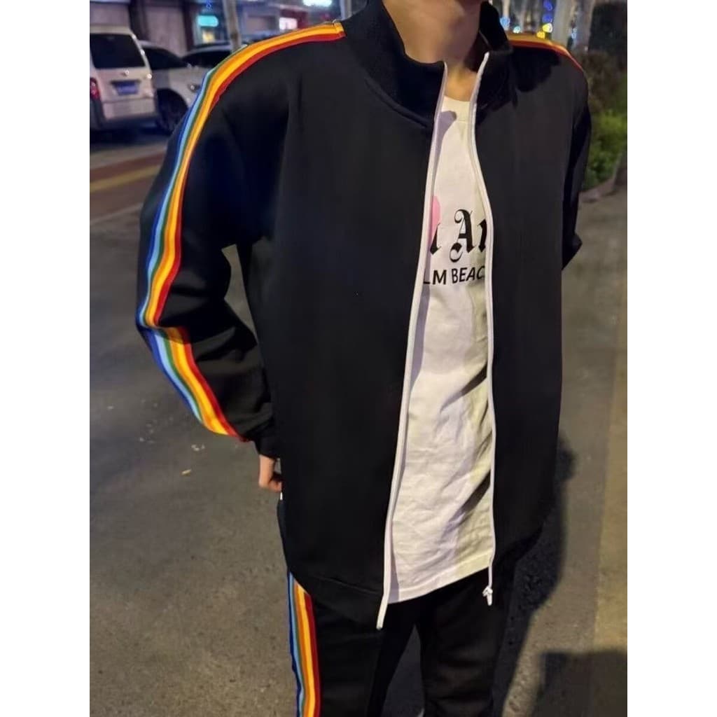Alta luz de rua luxo anjo jaqueta fita listras Casual primavera outono esportes mão rápida influenciador rua Wear bonito