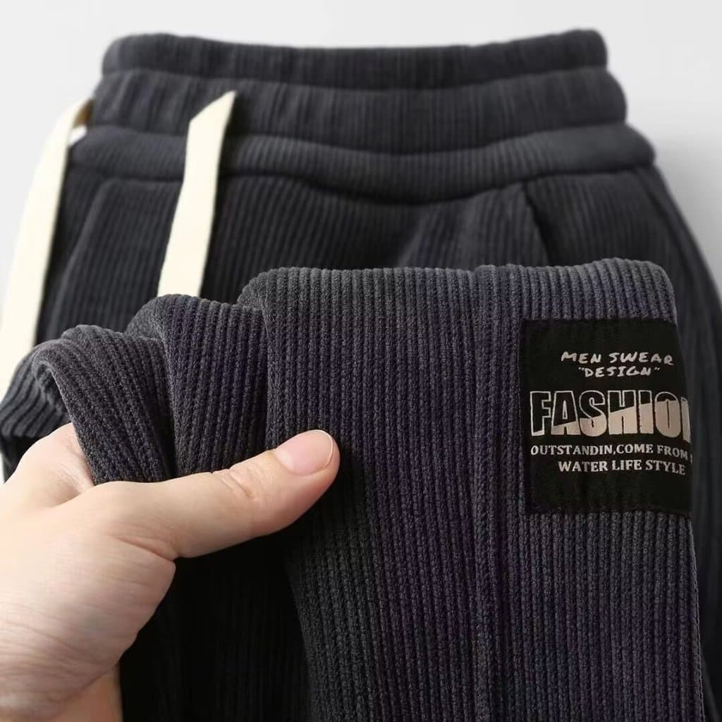 Outono calças de cintura solta outono inverno novo estilo veludo calças casuais calças masculinas lavadas Regular em for