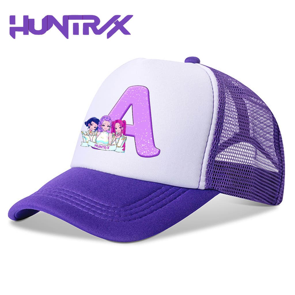 Boné de Beisebol KPop Demon Hunter Cartoon Duckbill Cap Az Carta, Boné de Verão Fofo e Respirável em Malha