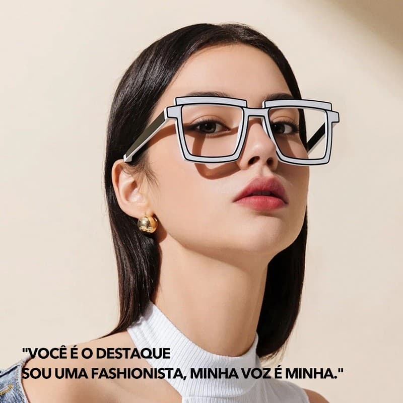 Óculos Anti-azuis quadrados de desenho animado fofo estilo retrô