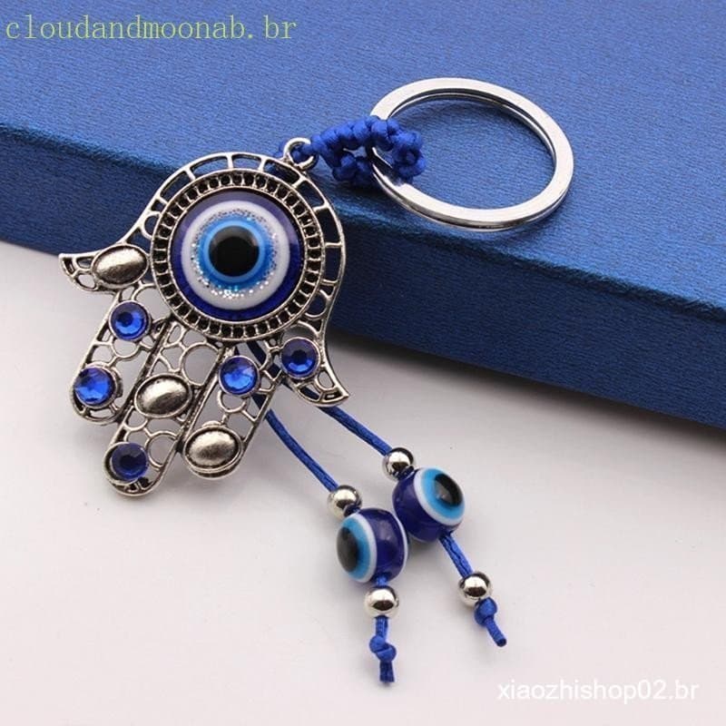 CLO Turco Olho Amuletos Parede Para Proteção Pendurado Sorte Pingente Hamsa Mão Chaveiro Carro Casa Decorações Do J