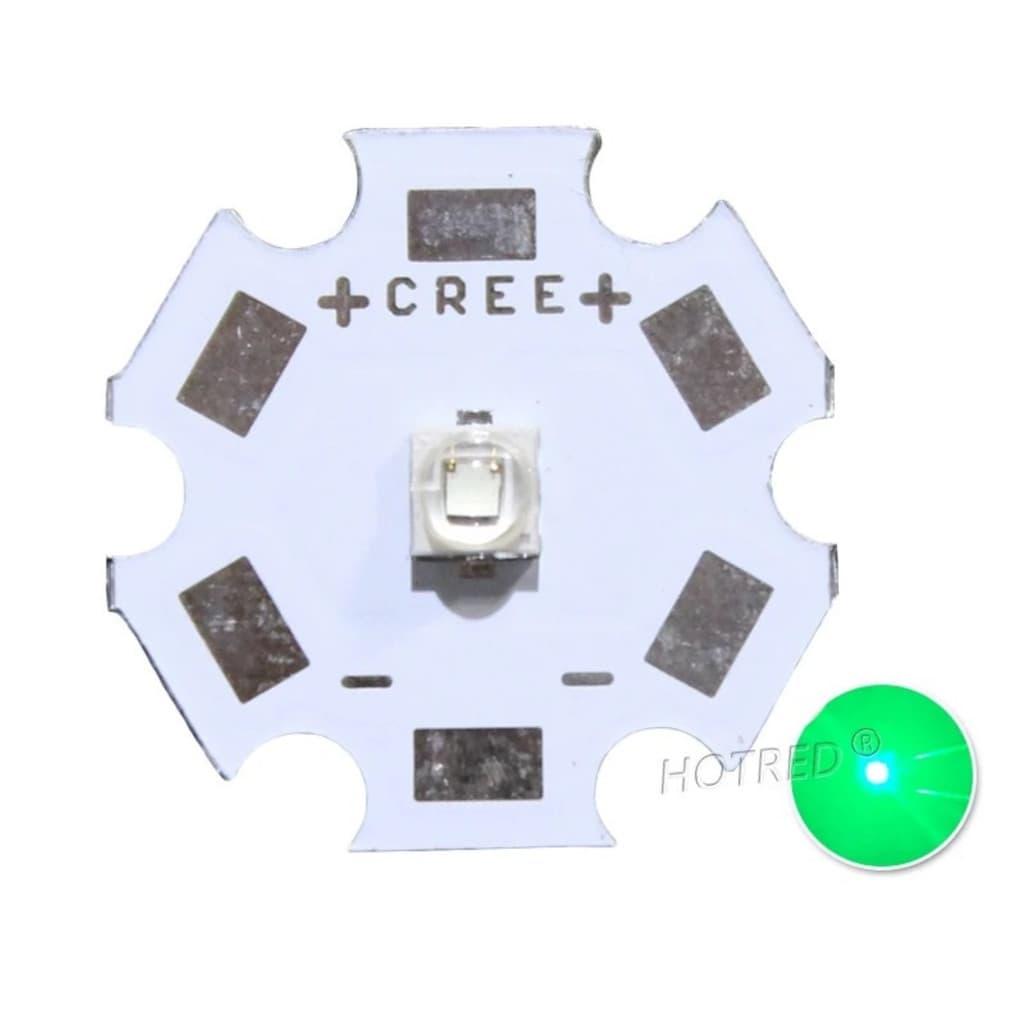 Led Chip 3w Cree 2 3 5 Un Verde 515nm Ciano 490-500nm Alto Brilho Lanterna Aquarios Marinho 3.6V