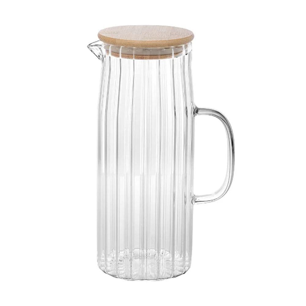Jarra de Vidro Borossilicato Canelada Elegance 1,1L Com Tampa Mark Blank