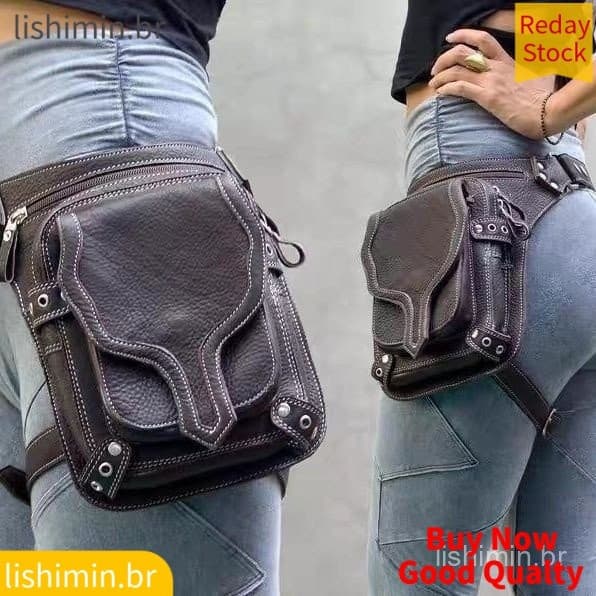 Saco Rebitado Para Exterior Estilo PU punk Fanny pack Perna Knight Mochila Rebitada