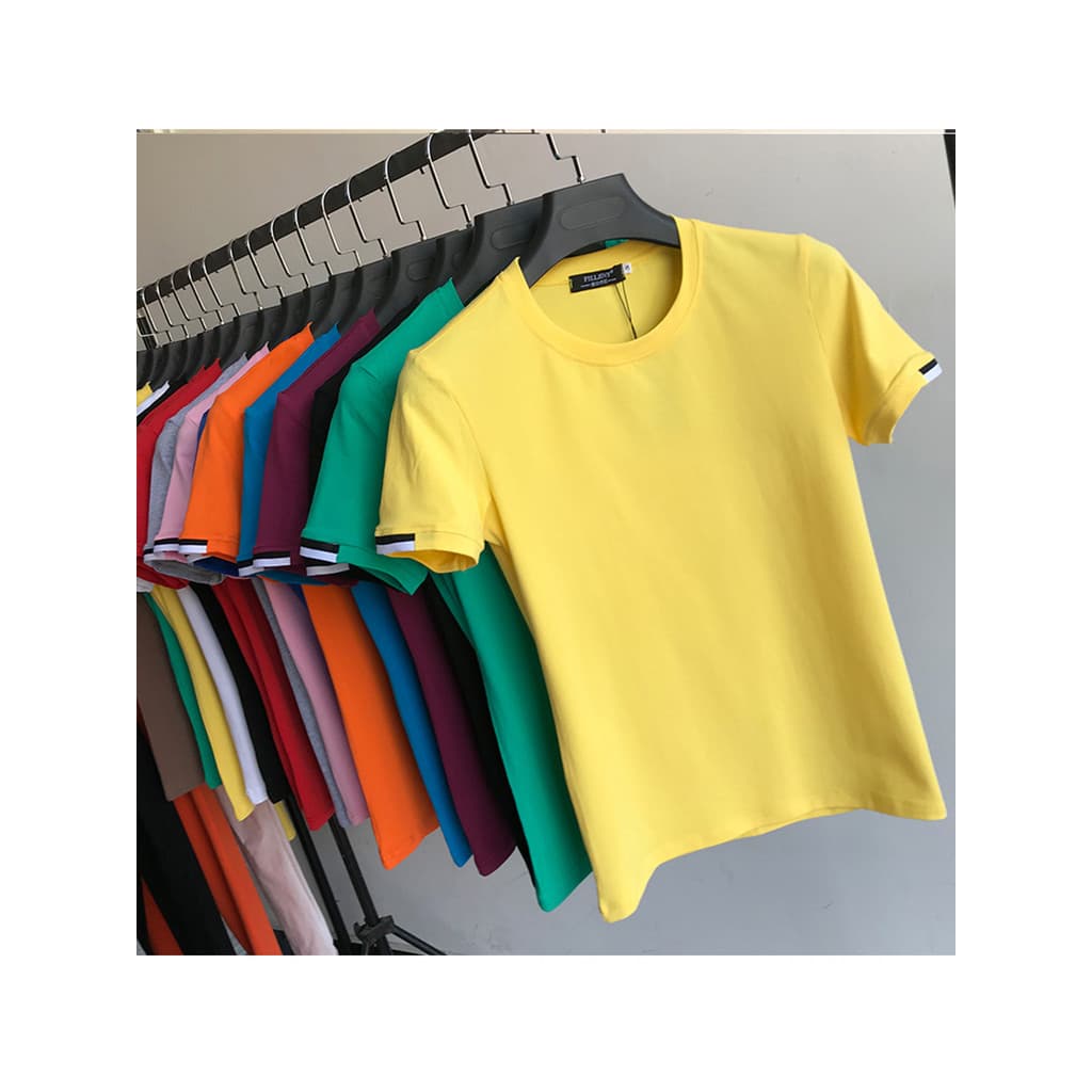 Camiseta de manga curta masculina algodão fino-ajuste coreano Casual cor sólida meia manga camisa pequena verão roupas m