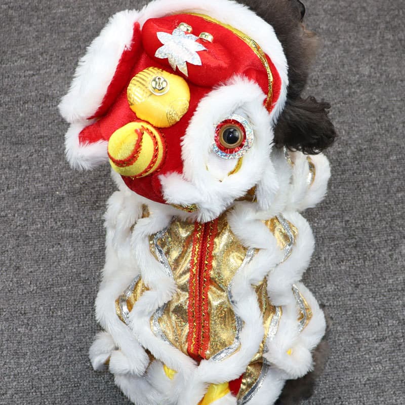 Roupas de dança do leão roupas para cães roupas de ano novo roupas de ano novo dança do leão Teddy festivo Corgi gato Do
