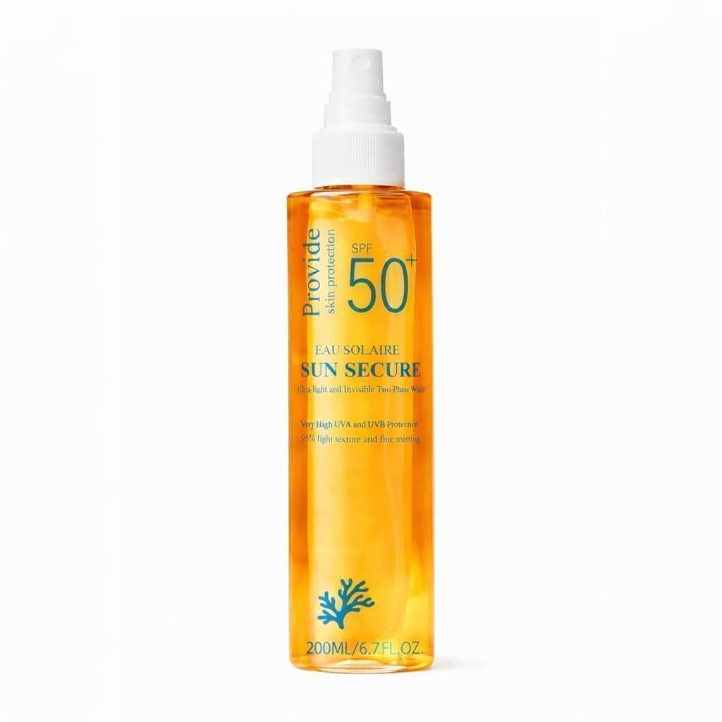 Eau Solaire Sun Secure Spray Protetor Solar SPF50, Névoa Leve de Proteção Solar, 6.7oz