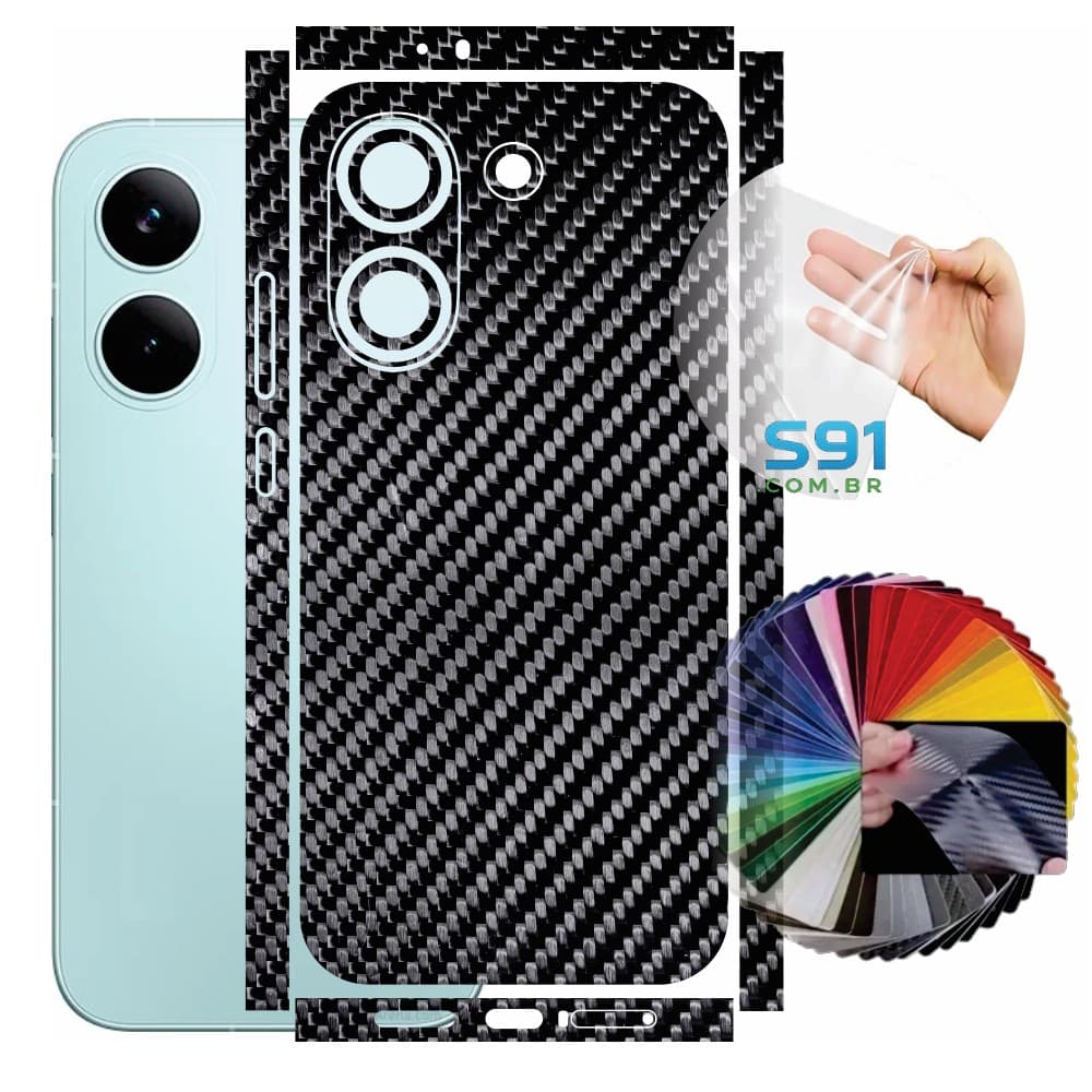 Película Xiaomi Poco X8 Pro PPF Blindagem Fibra 3D Carbono Guard Skin Protetora Contra Arranhões Anti-risco