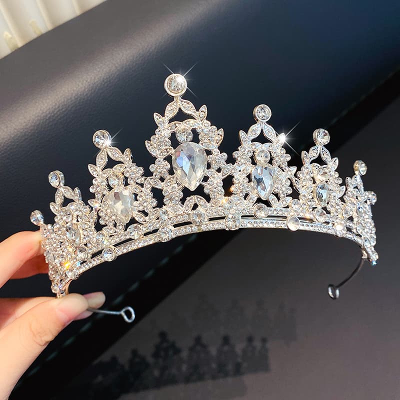 High-End coroa cocar princesa crianças luz luxo coroa de cristal presente aniversário meninas palco desempenho cabeça co