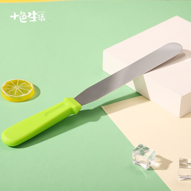 Espátula de creme de aço inoxidável, 27cm, espátula de bolo, alisamento, liberação de bolo, decoração, faca curvada, fer