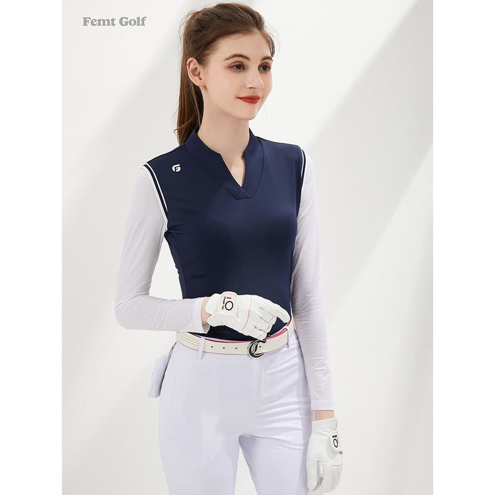 FG novo estilo de golfe feminino protetor solar roupas de manga comprida magro-ajuste roupas moda alta elástica coreano