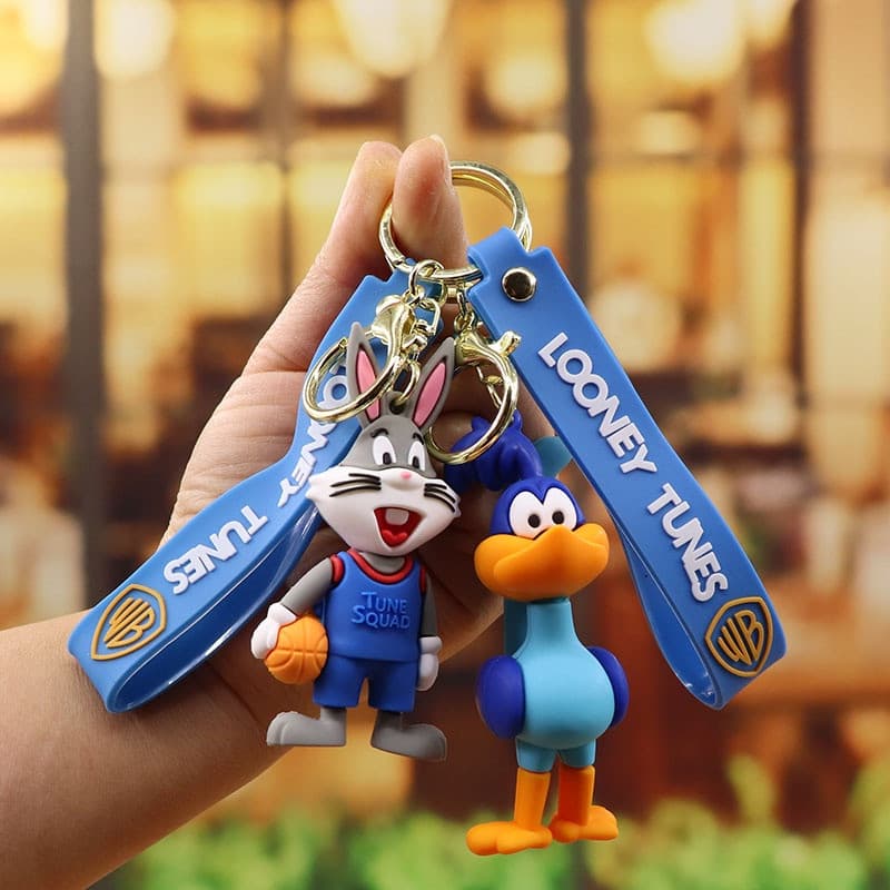 Chaveiro do Space Jam com Bugs Bunny, Daffy Duck, pingente de chave do Tweety Bird, série animada Looney Tunes