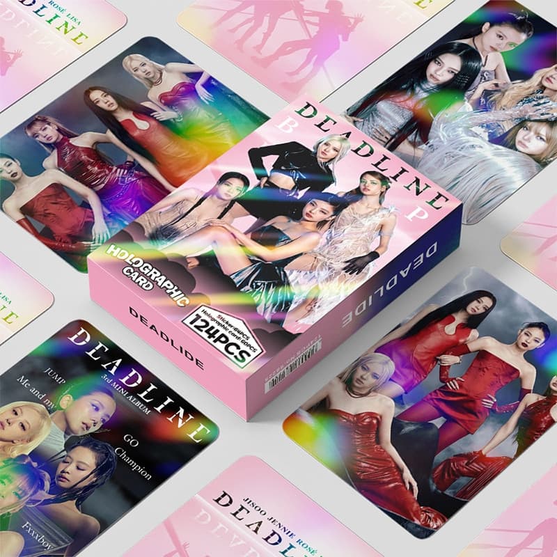 124 Pçs/Caixa BLACKPINK Photocards JUMP DEADLINE Holográfico LOMO Cartão Adesivo KPOP JENNIE ROSE JISOO LISA