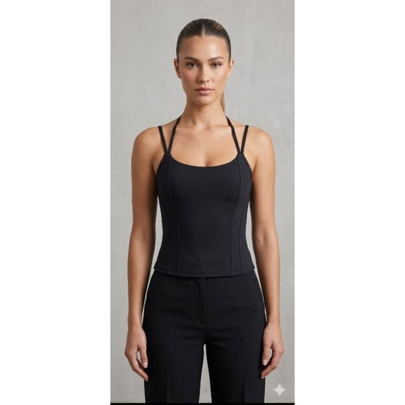 Corset Feminino, Suplex Cropped e Regata Alcinha Toque Poliamida – Moda Bloguerinha Tendência Verão