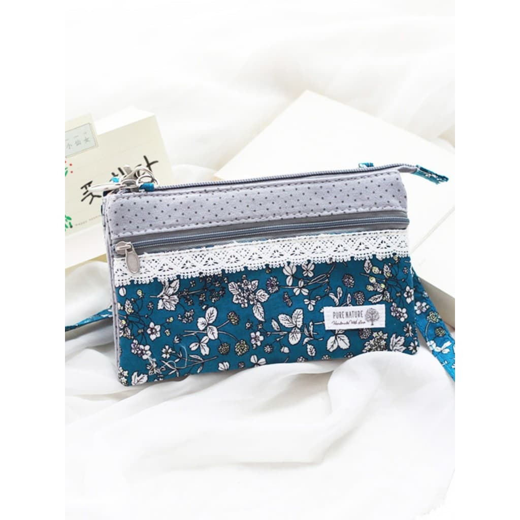 Bolsa para celular feminina 2025 verão mão-transporte Horizontal Mini bolsa mensageiro pequena tecido fresco zíper All-M