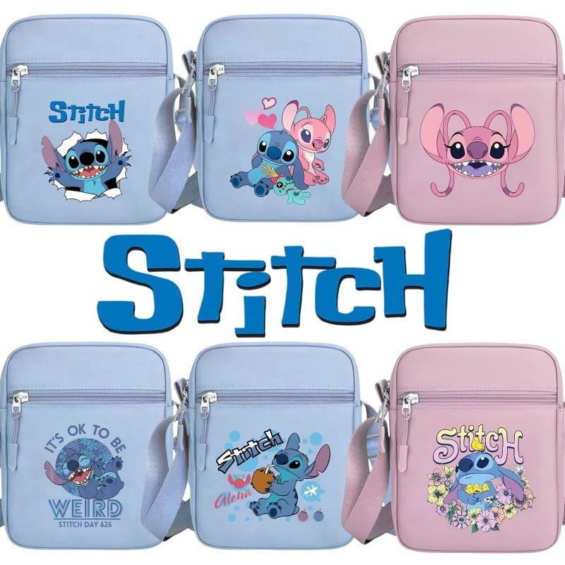 Bolsa transversal Stitch, bolsa quadrada pequena estampada e elegante, bolsa multifuncional para viagens, presente para