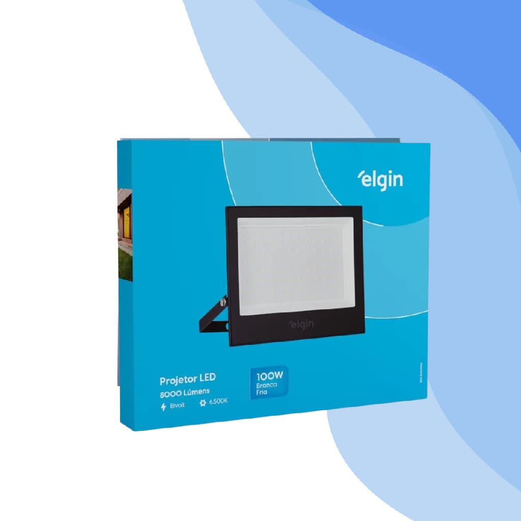 Refletor Elgin 100w Led Branco Frio 6500k Luz Branca