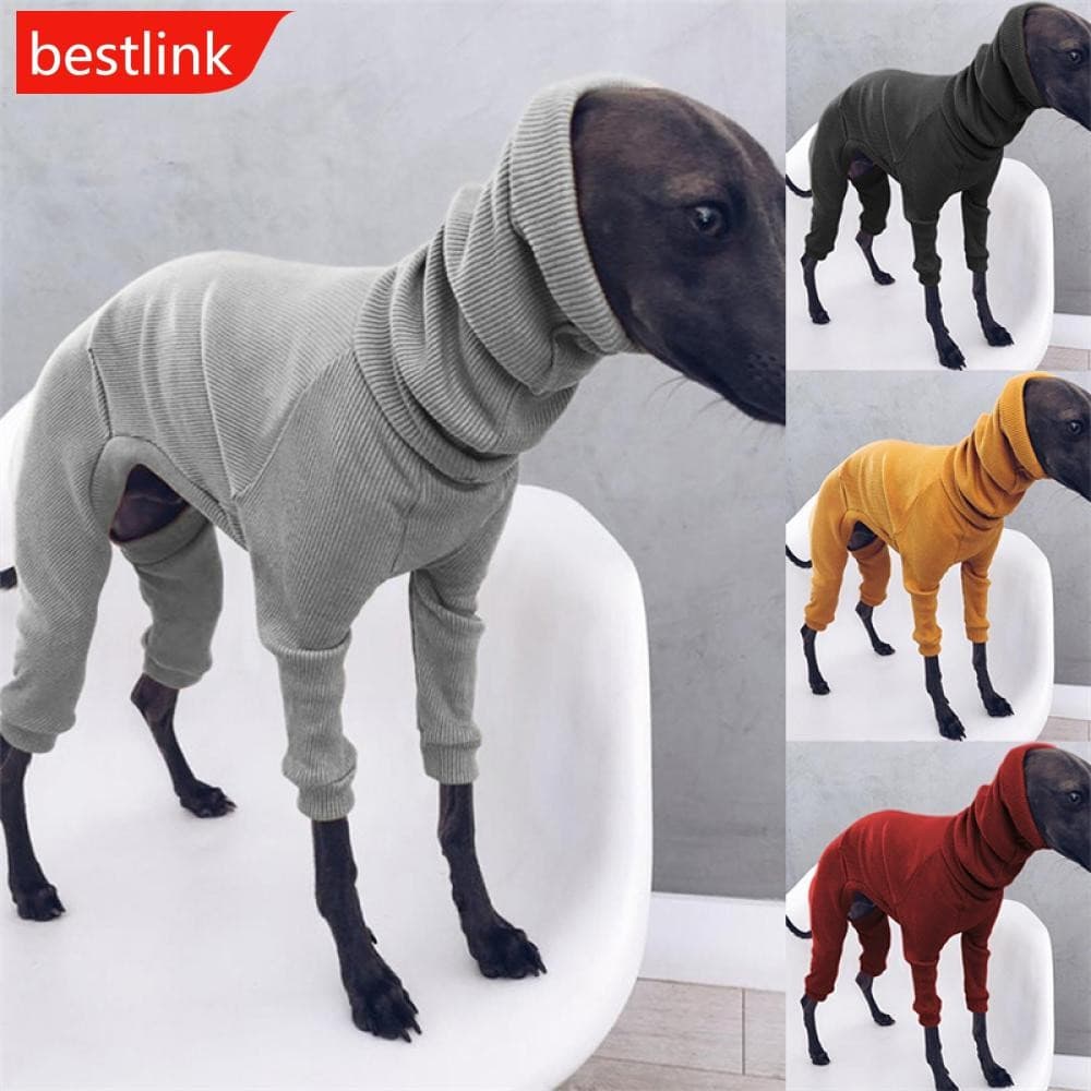 BESTLINK Sólido Costela De Quatro Pernas Roupas Para Cachorro Inverno Gola Alta Suéter Animais De Estimação Cães Grandes