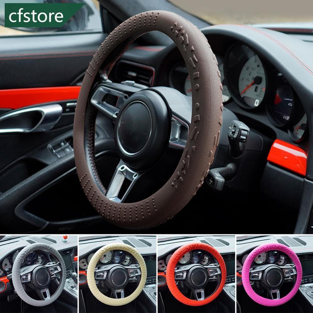 CFSTORE Silicone Capa De Volante Do Carro Alça Textura Protetora Ajuste Acessórios Interiores L3V5