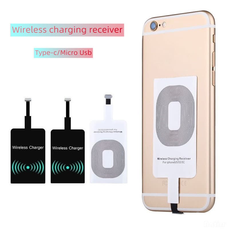 QXZ 1pc Qi Receptor De Carregamento Sem Fio Universal Rápido Adaptador Carregador Para Tipo C/Micro USB/iphone Telefone