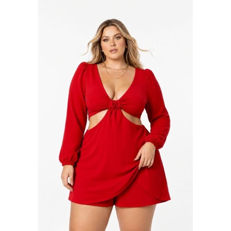 MACAQUINHO VESTIDO PLUS SIZE MANGA LONGA SHORT SAIA DUNA NÃO AMASSA NÃO MARCA CAIMENTO PERFEITO