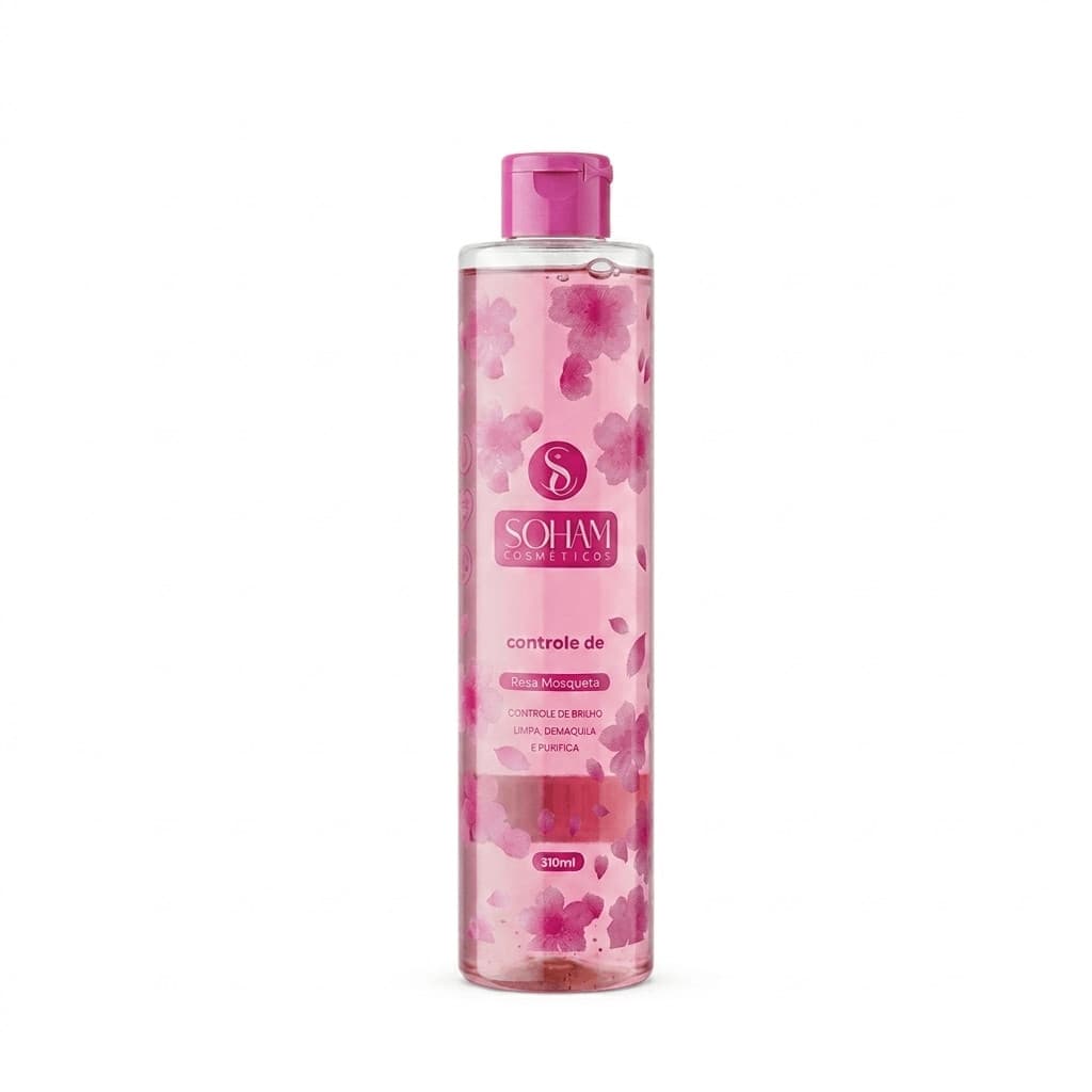 Água Micelar Rosa Mosqueta Controle de Oleosidade Soham 310ml