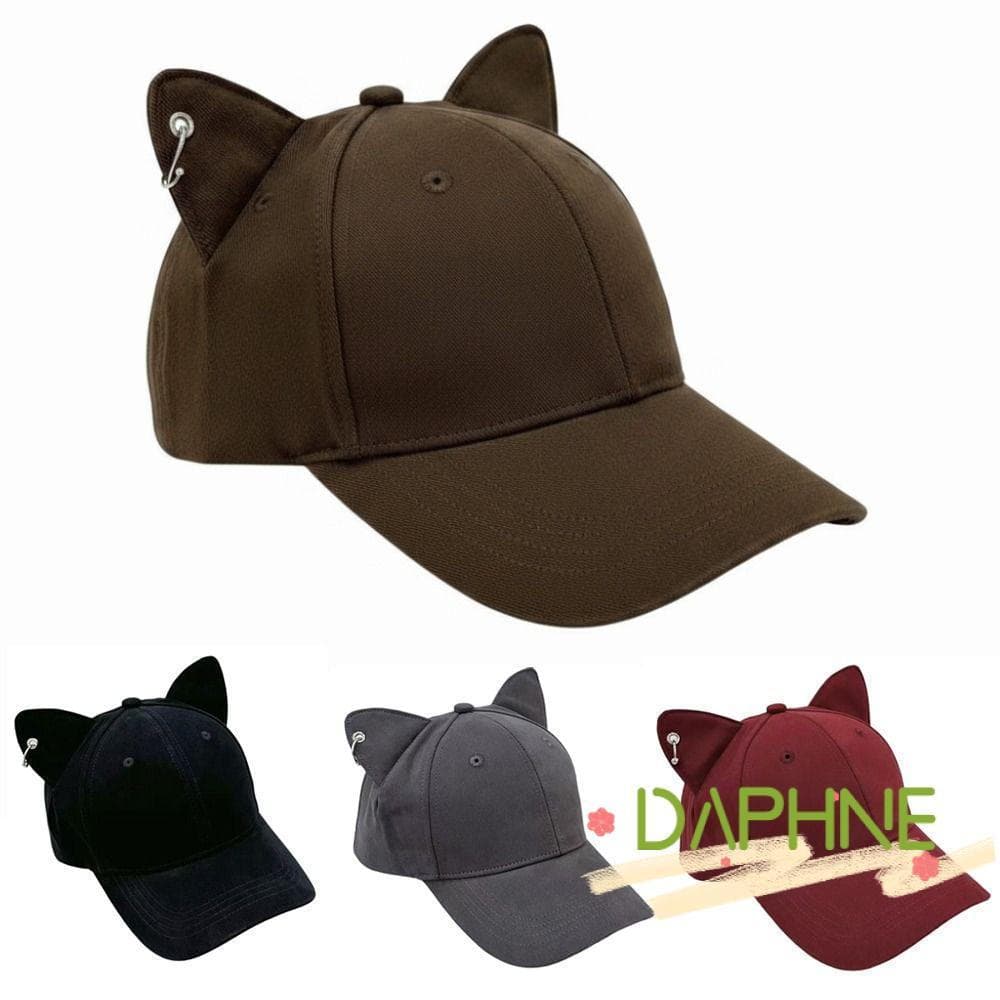 Boné De Beisebol DAPHNE , Com Viseira Superior Rígida E Orelhas De Gato , Chapéus Ajustáveis Proteção Solar