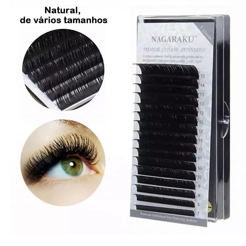 Nagaraku Cílios Premium Mix 7 a 15mm Volume Russo ou Fio a Fio Kit Completo Para Iniciantes